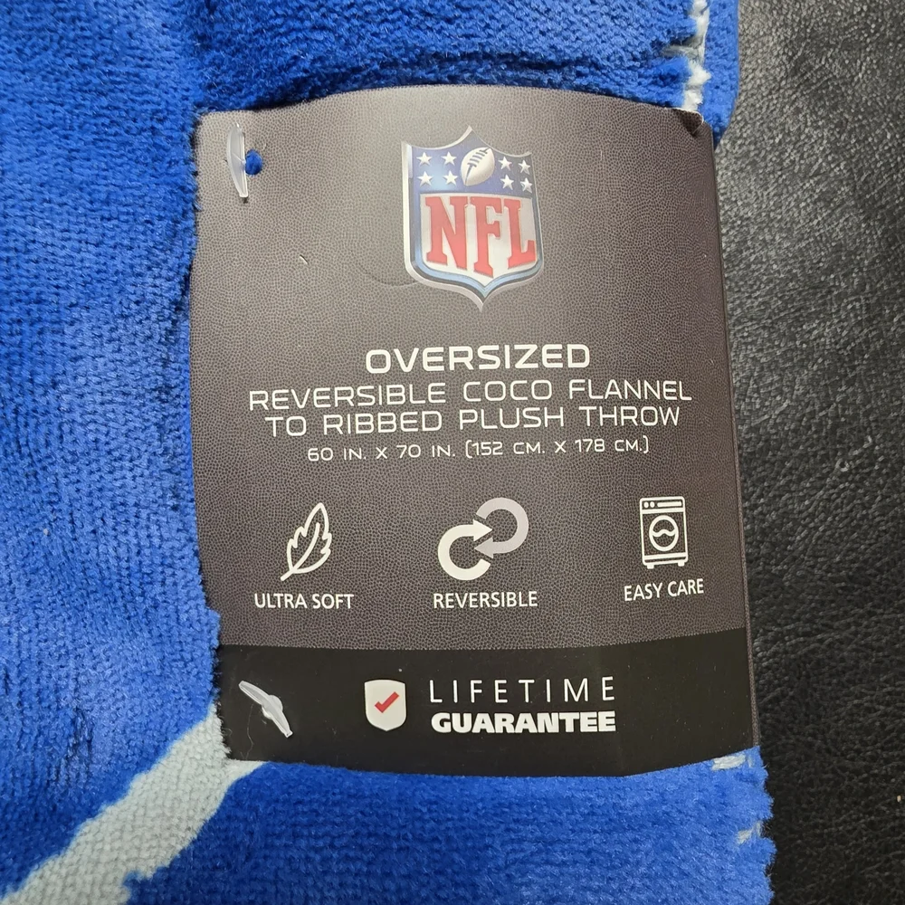 NFL Lions Blue and White Throw Blanket